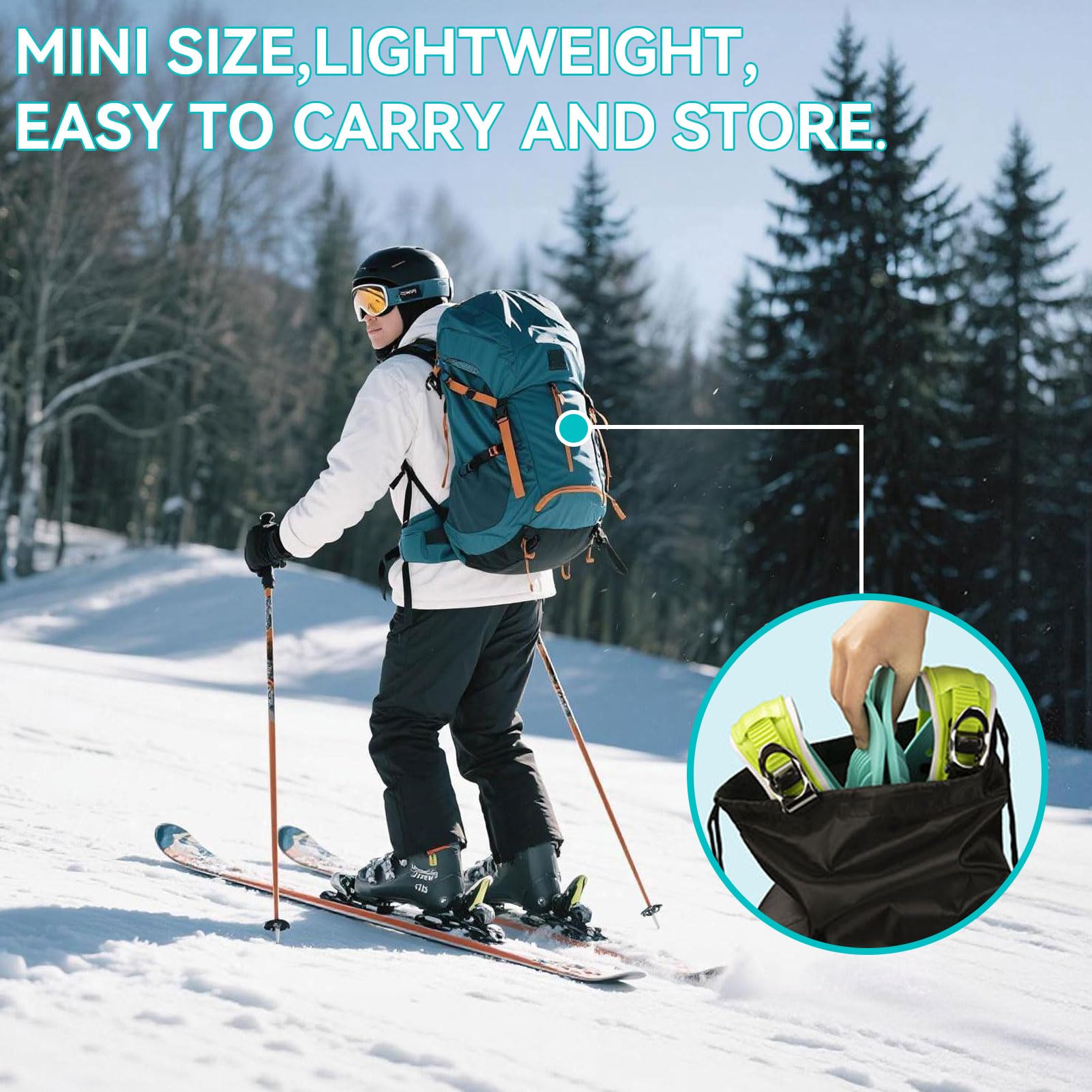 Mini Patins de Ski, Mini Chaussures de Ski, Planches de Ski réglables à Fixer aux Bottes de Ski, Patins à Neige, Lames de Neige, Planches de Ski pour Les Pistes de Descente,