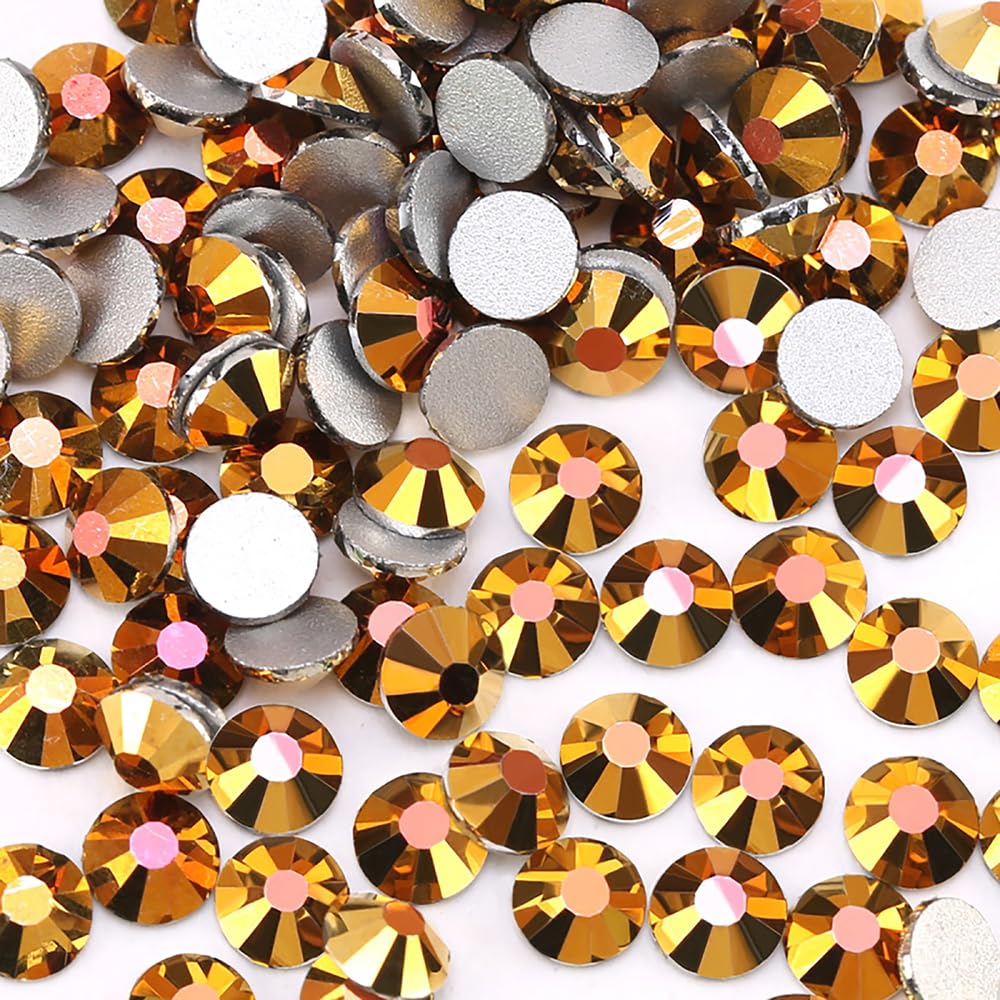 Jollin Crystal Flatback Rhinestones for Crafts 1.8mm SS5, Gold Hematite