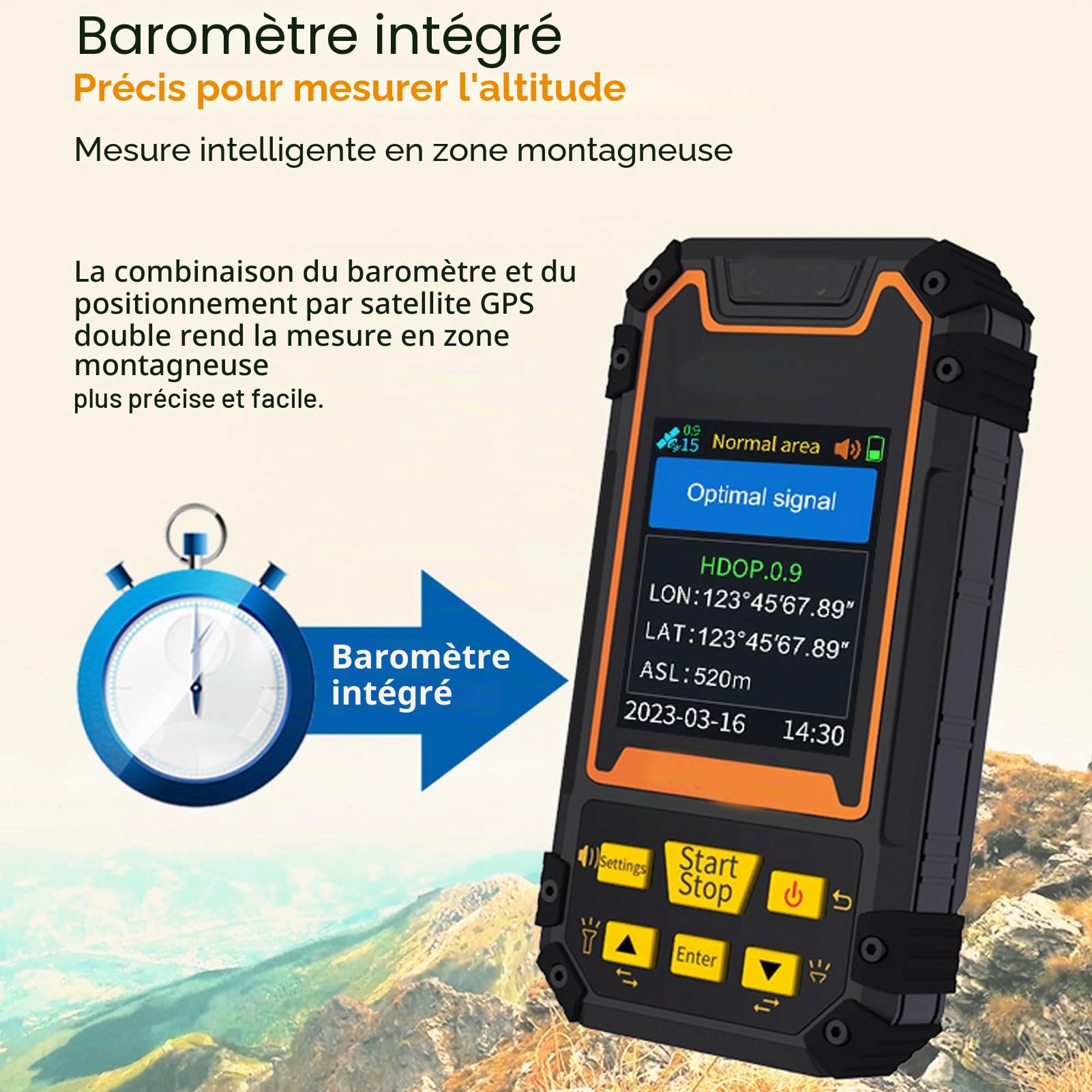 Compteur Terrestre GPS Portatif, Compteur de Mesure D'arpentage S4, Récepteur GNSS, Compteur Terrestre GPS