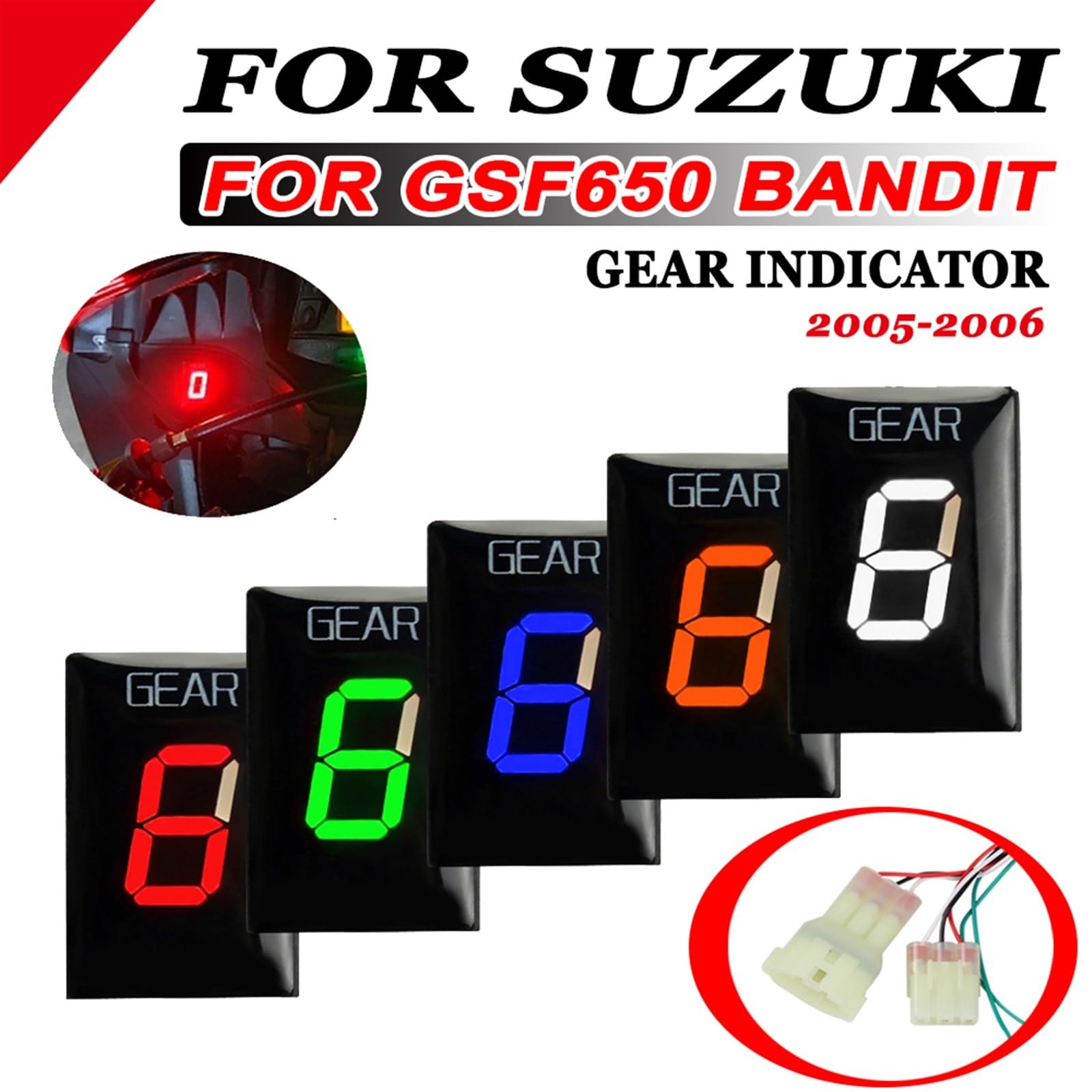 Ganganzeiger for Suzuki, for GSF650 GSF 650 Bandit 2005 2006 Ganganzeige Geschwindigkeitsanzeige Spezialelektroneneinspritzung Motorradzubehör(Green)