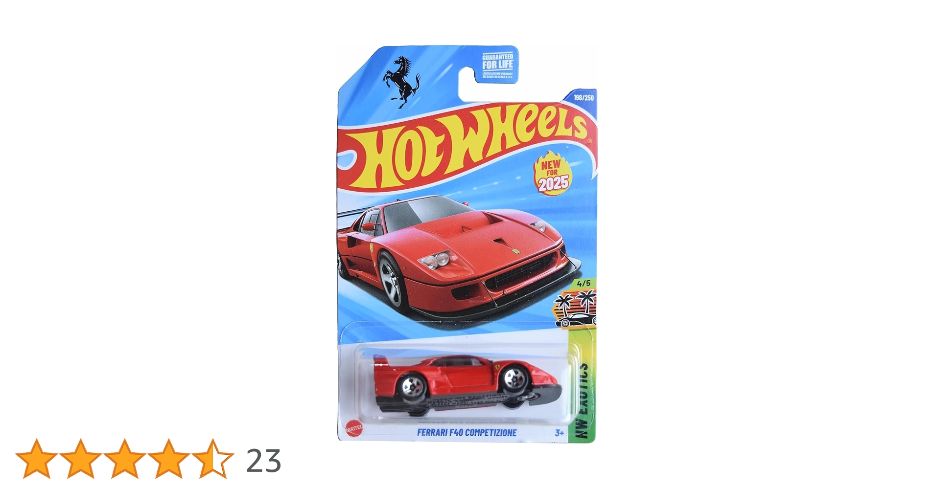 Hot Wheels FERRARI F40 メタリックレッド Hot Wheels Ferrari F40 Competizione HW Exotics 4/5 Mainline 198