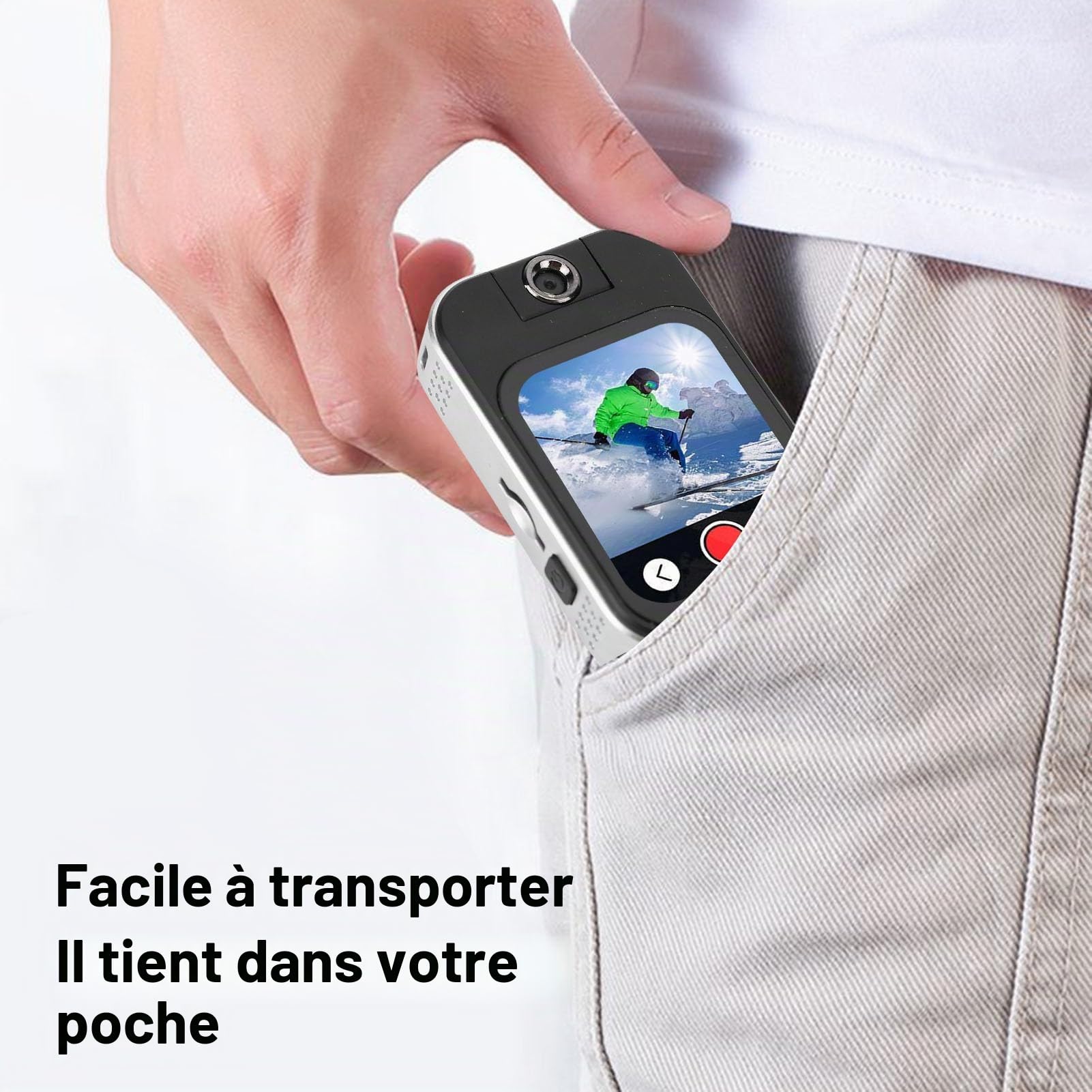 Lecteur MP3 Bluetooth 5.4 Sportclip Lecteur de Musique à écran Tactile de 2,0 Pouces avec Caméra pour Le Sport, MP3 avec Vidéo, Enregistreur, Photo,
