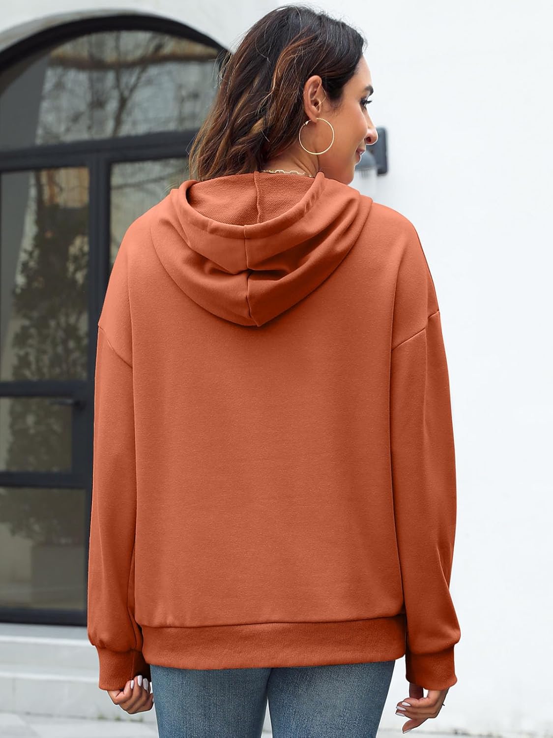 TAOHONG Women Sunflower Hoodies,Trendy Drawstring Sweatshirts with Pockets Long Sleeve Sweaters Pullover Fall Winter Outfits - Image 4