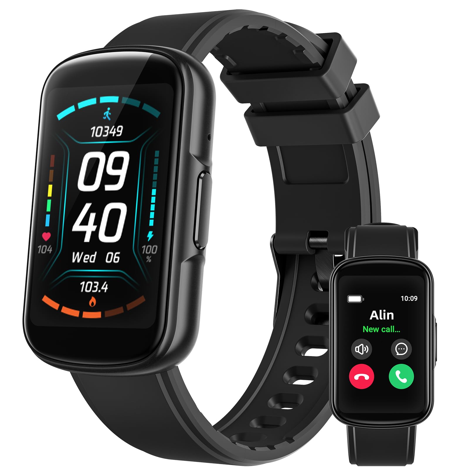 Parsonver Fitness Tracker with Step Counter/Calories/Stopwatch, Health Activity Tracker with Heart Rate Sleep Monitor, IP68 Waterproof Smart Watch 110+ Sport Modes Pedometer Watch for Women Men, Black