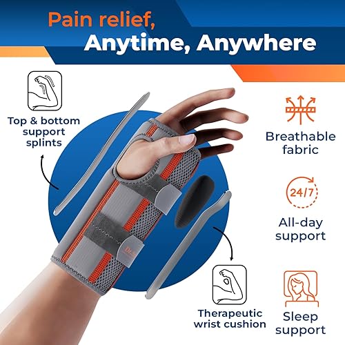 Miniatura 2 de DR. BRACE Muñequera ajustable para túnel carpiano, apto para FSA y HSA, desarrollado por médicos, mejorado con doble férula y cojín terapéutico,