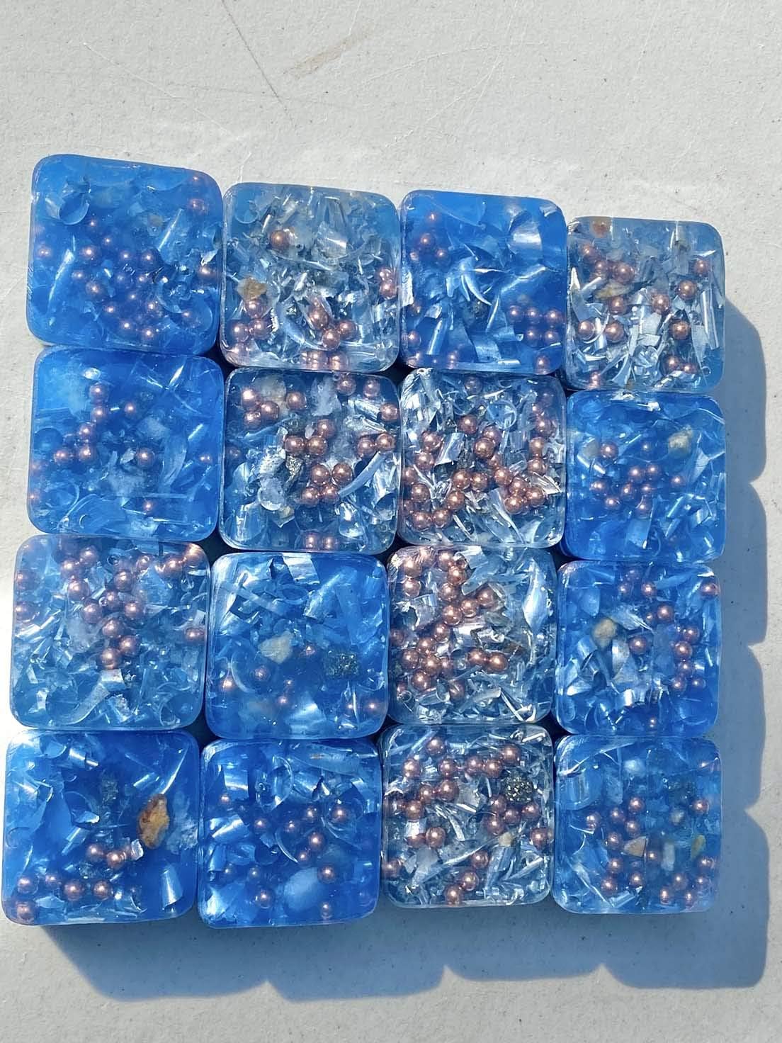 16 Mini Cube Tower Busters Light Blue Orgone