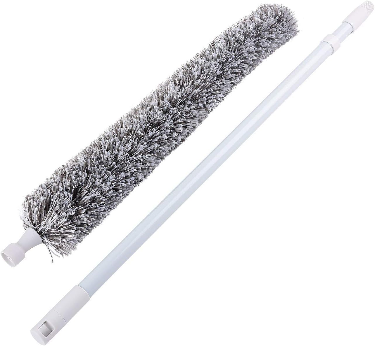 WSGQLT Microfiber Duster, Feather Duster, Spider Web Cleaner with Telescoping Extension Pole and 360° Flexible Bendable Removable Washable Head for Cars … (Plastic)