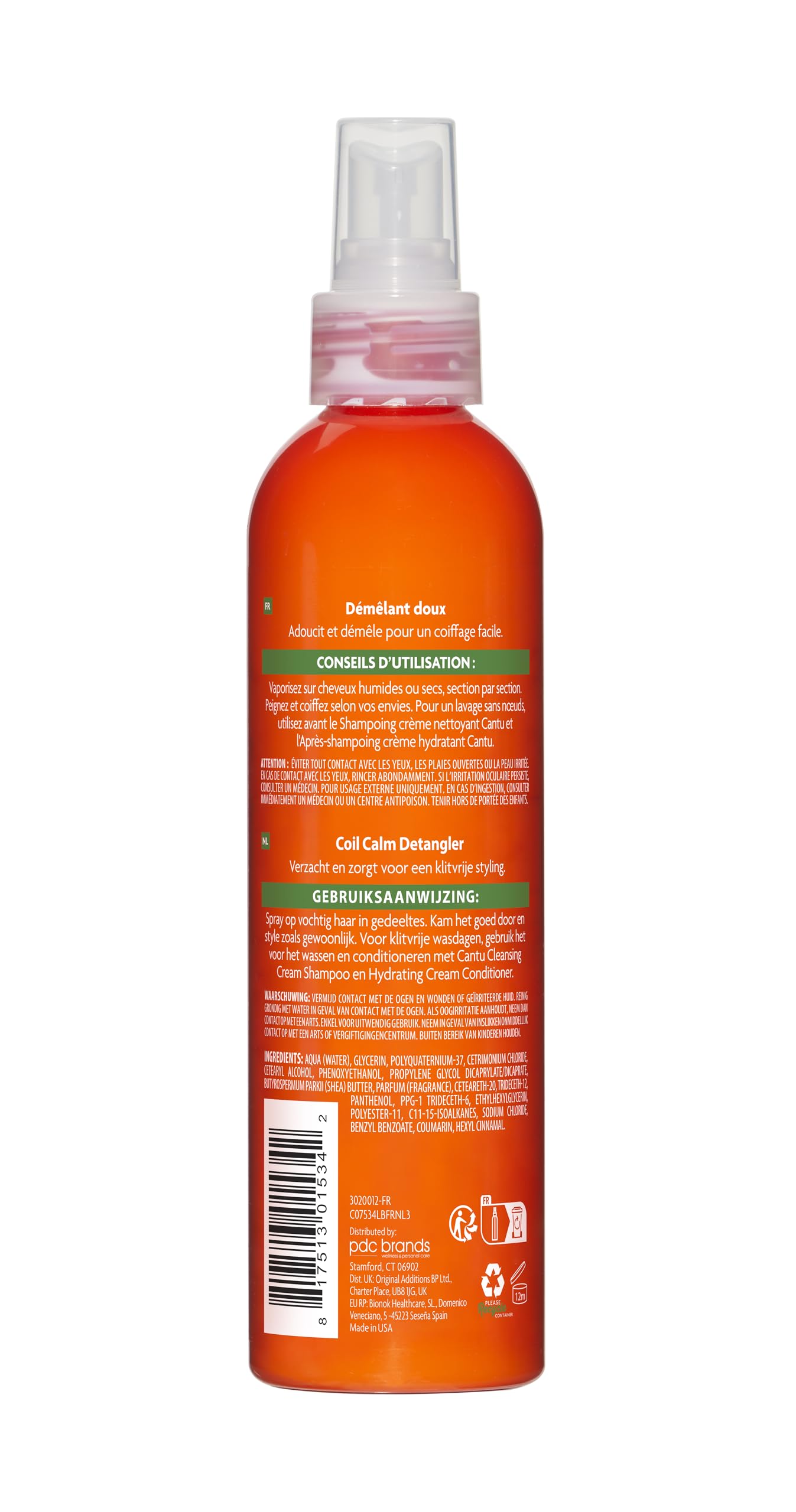 Cantu Soin Démêlant et Apaisant Coil Calm pour Boucles et Cheveux Naturels, au Beurre de Karité, 237 ml (l’Emballage Peut Varier)