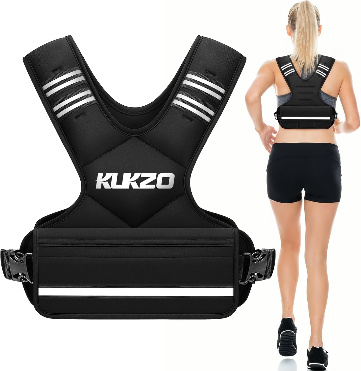 Adjustable Weighted Vest Woman Men, 6-12lb/12-18lb/20-32lb Weight Vest with 6 Ironsand Weights for Strength Training Rucking Running Walking Fitness Workout