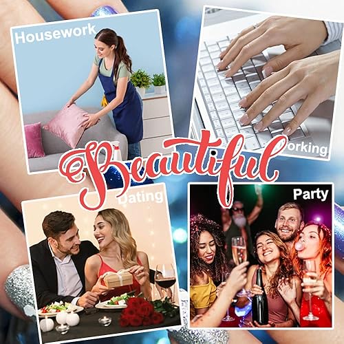 Miniatura 3 de Uñas postizas a presión de verano, uñas postizas de almendra mediana, uñas postizas de limón, uñas acrílicas de cobertura completa, uñas adhesivas