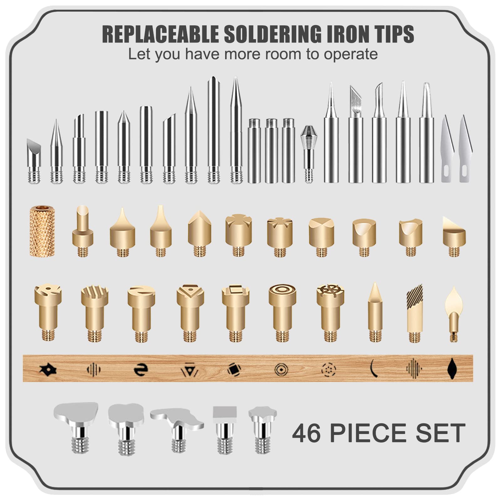 80W Kit de Pyrogravure Bois,Fer à souder Electrique Ensemble de 108 Pièces,Pyrogravure sur Bois avec Écran LCD Temperature Réglable,Support pour Souder,pour Réparations électriques