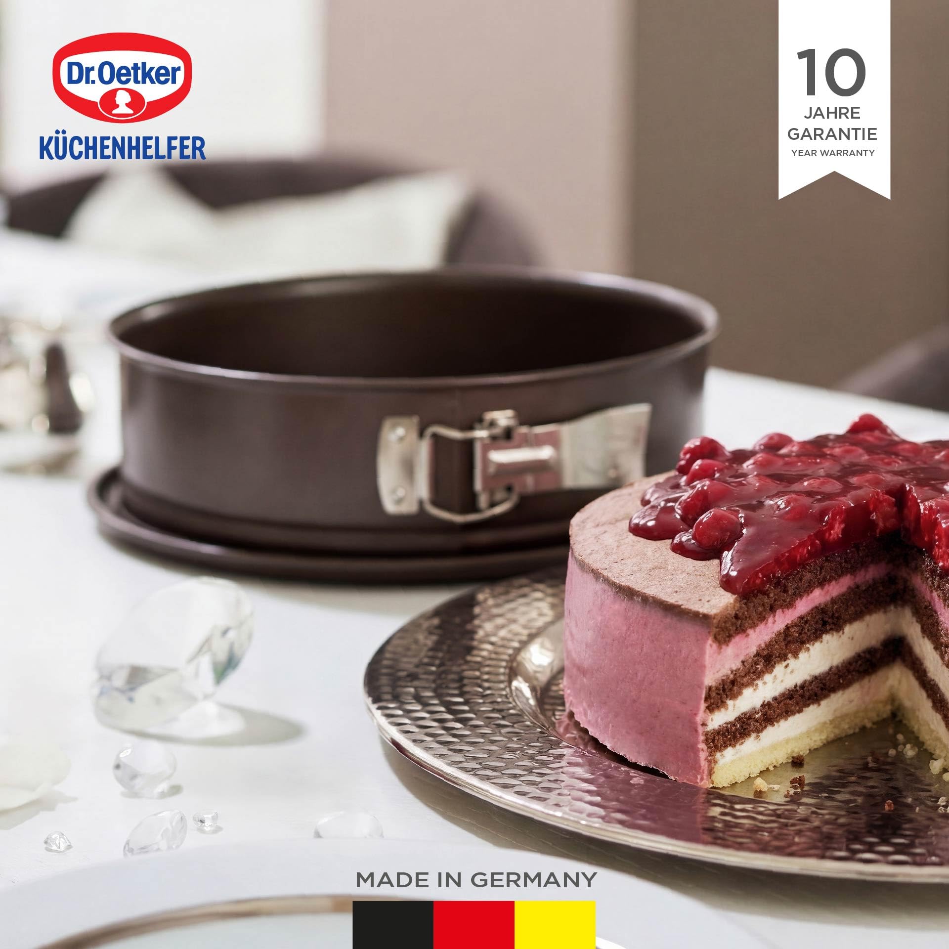Dr. Oetker, Back-Harmonie, Taglia con Fondo Staccabile, Acciaio, Marrone, Ø 24 cm