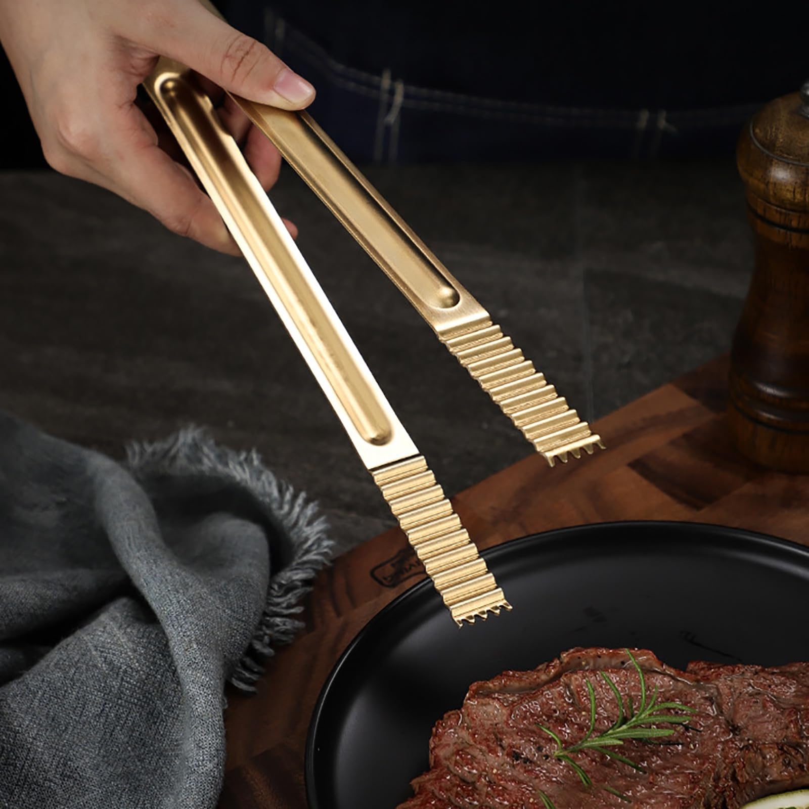 Pinzas de cocina de acero inoxidable, pinzas extendidas de 51 cm, para barbacoa, catering y parrilla, utensilios de cocina duraderos y antideslizantes para carne y cocina