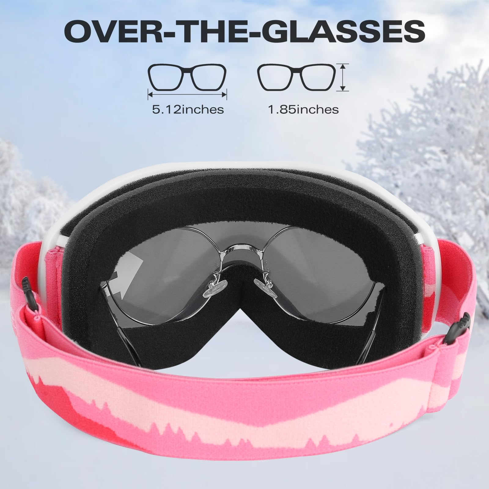Supertrip Masque de Ski, Adulte Unisexe Lunette de Ski AntiBuée Poussière 100% protection UV400, Masqué Ski pour Homme Femme pour le snowboard, l'alpinisme, la motoneige