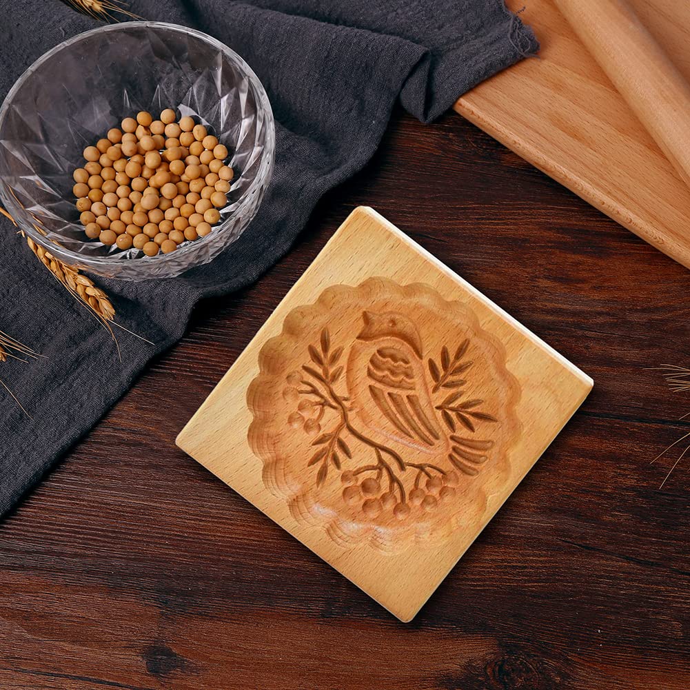 Keksausstecher, Hölzerne Plätzchenformen, Kekse, hölzerner Tiervogel-Ausstecher, drücken Sie 3D-Kuchenprägungs-Backform-Werkzeuge, Lebkuchen-Keks-Stempel-Backen