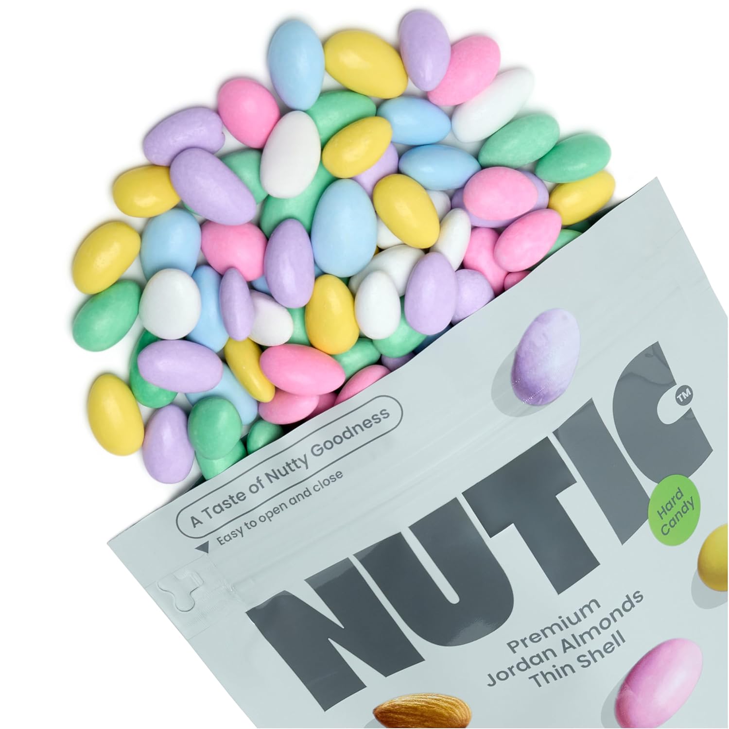 Nutic | Thin Shell | Premium Jordan Almonds Candy - 5LB, Wedding & Easter Italian Confetti Treat, Skinny Dipped, Pastel Colors, Assorted Colors, Made in USA - (Pack of 1)