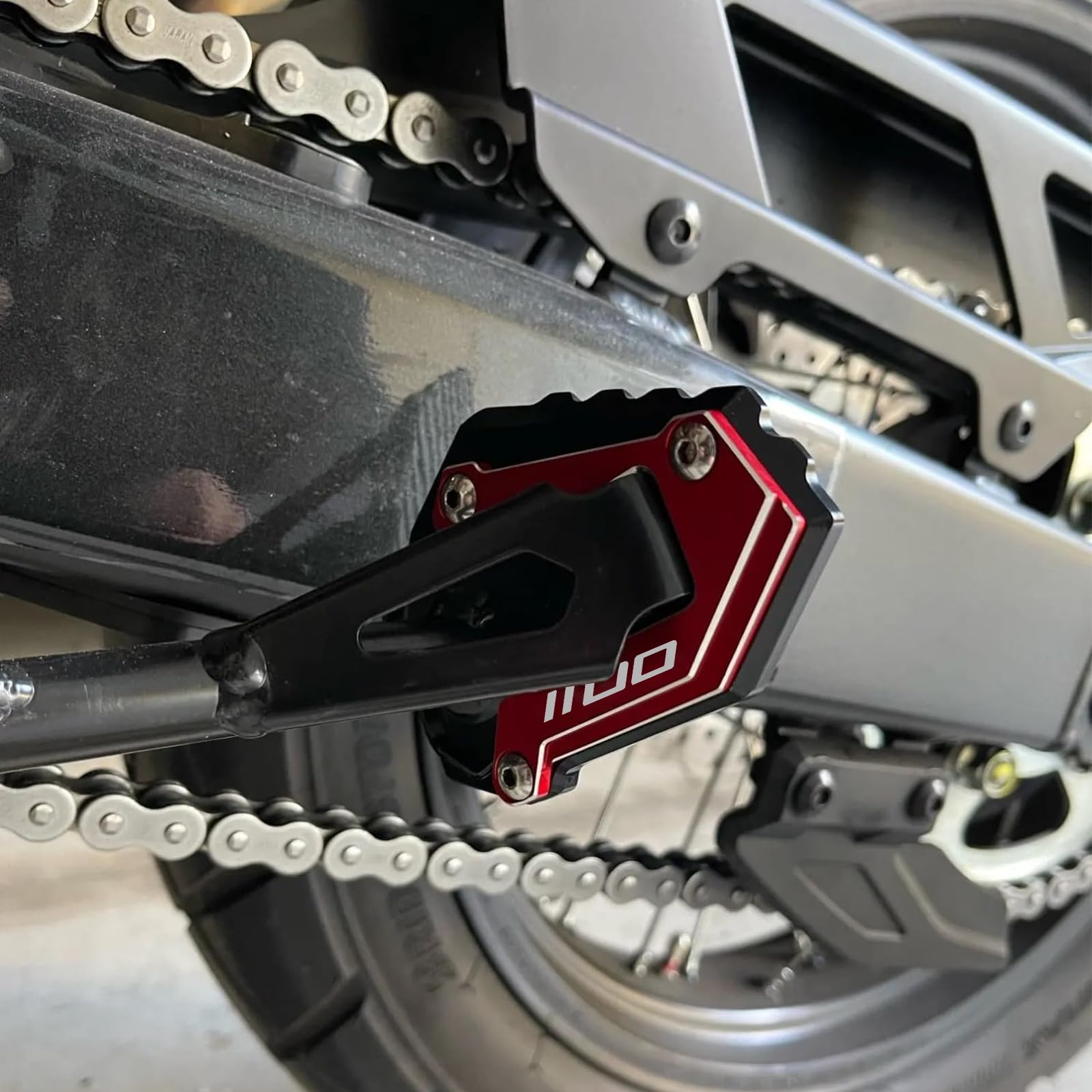 Piastra Supporto Laterale Estensione Cavalletto Moto per Africa Twin 1100 Adventure Sports DCT 2023 CRF1100L 2020-2025 Accessori CRF 1100L crf 1100 l (Rosso)