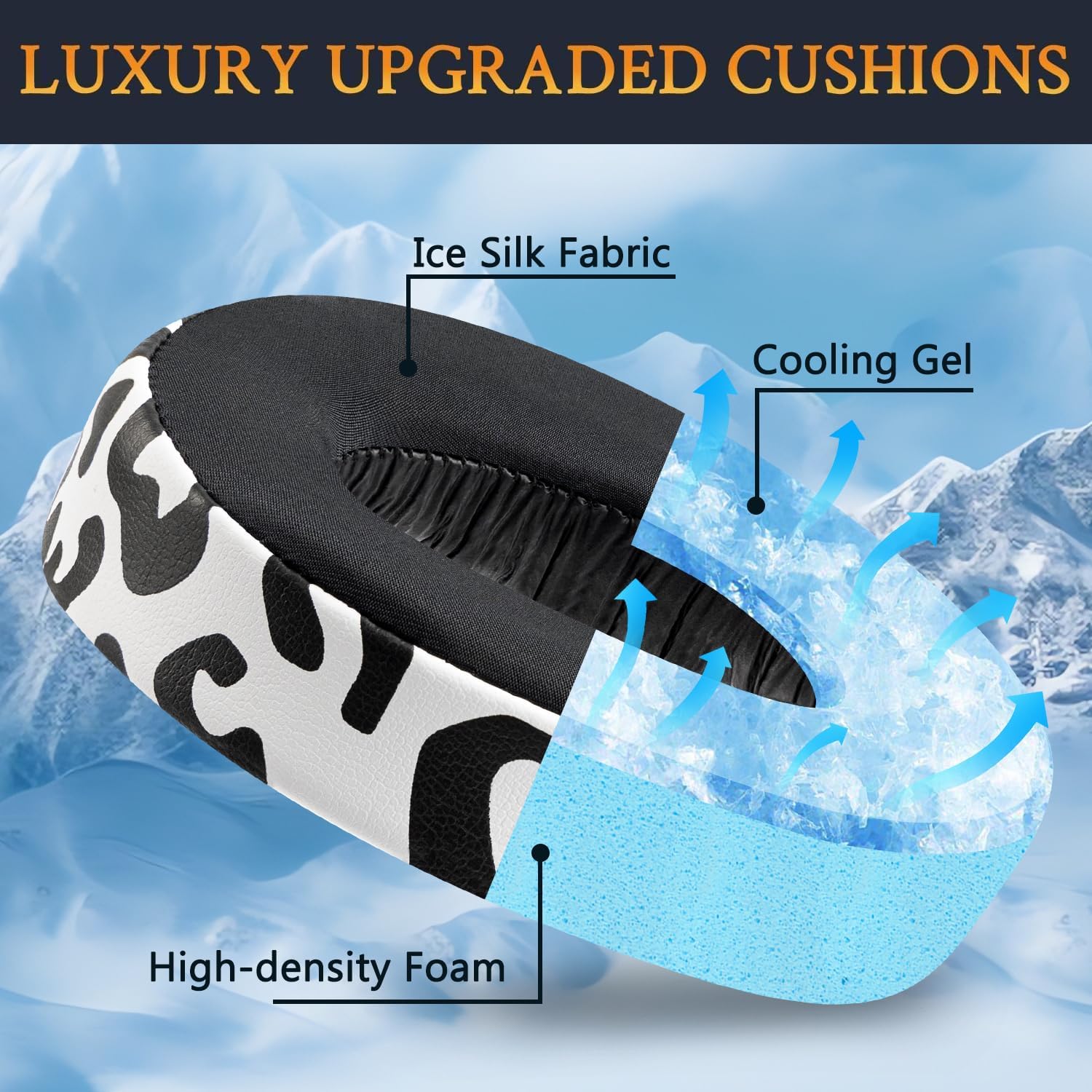 SOULWIT Replacement Ear Pads for Sony Gold Wireless PlayStation PS4 Headset, Earpads Cushions for 2014 Version (Model CECHYA-0083) Headphone - 0083 CG Snow Leopard