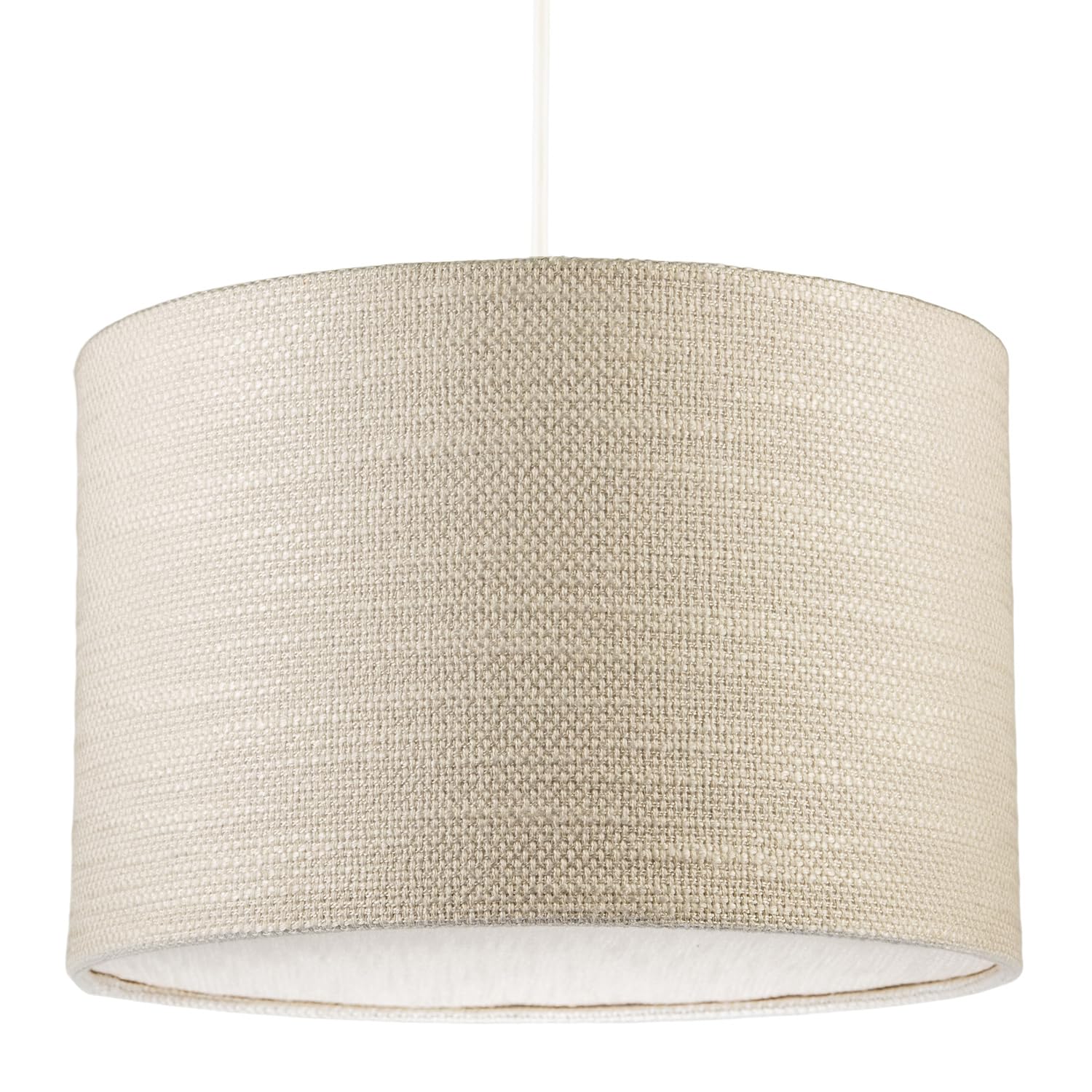 Rackhams Light/Cream Coconut Milk Textured Linen Pendant Ing Shade With Diffuser