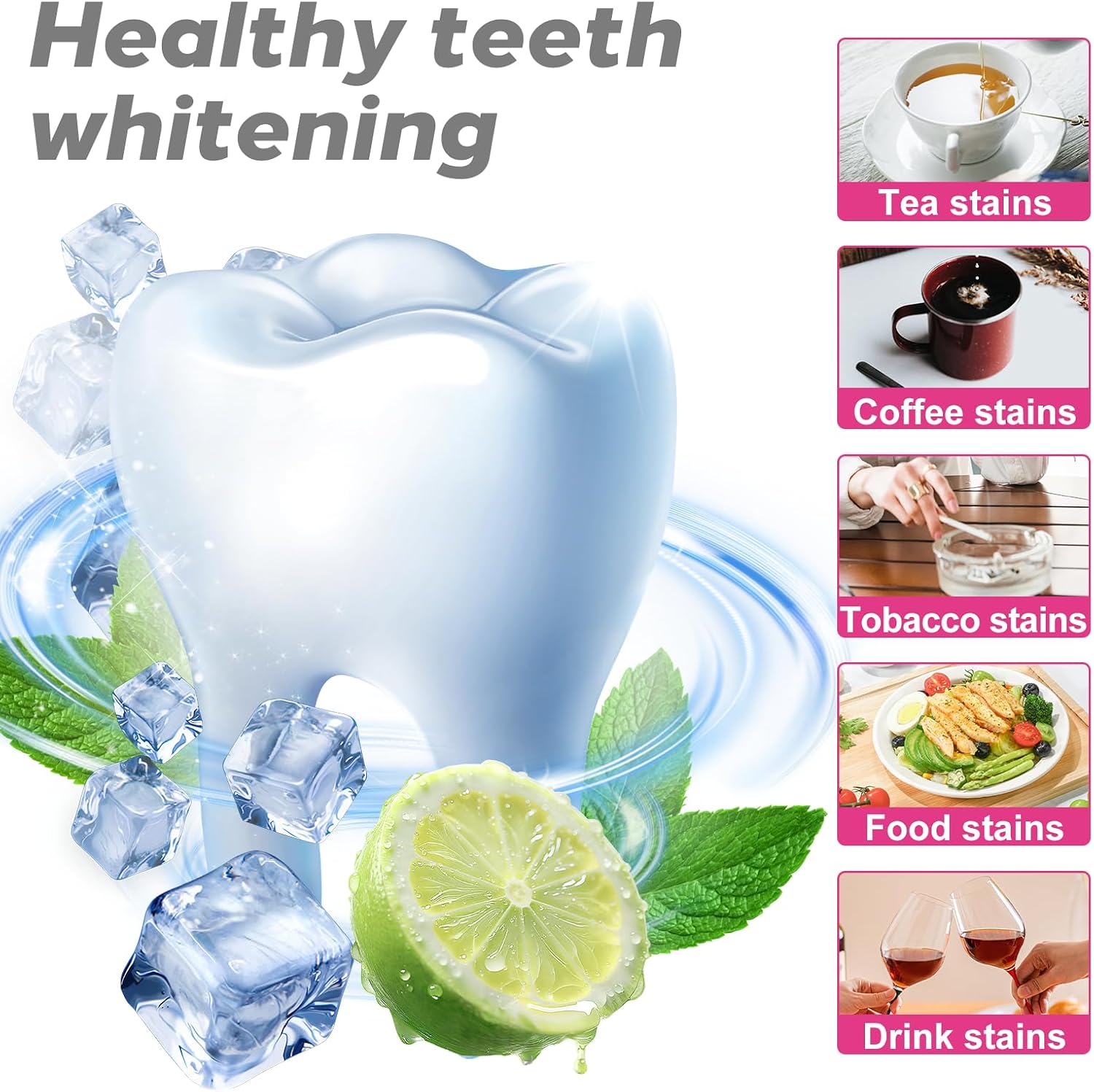 Teeth Whitening Strips -21 Treatments Professional Teeth Whitening Strip kit -Safe for Enamel-Non Sensitive Tooth Whitening Without Any Harm -Non-Slip Strips Stains Removal