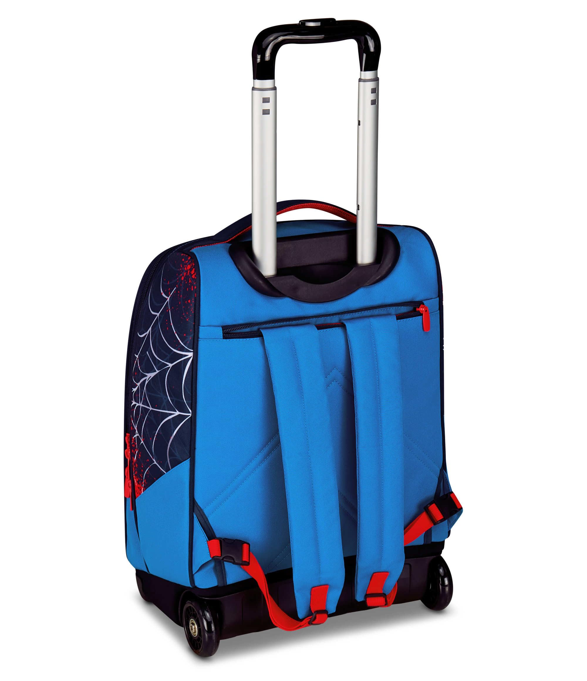 Seven Spiderman Big Trolley Scuola Fisso, Blu, 2 in 1, Doppio Uso, Trolley e Zaino, Zaino Scuola Elementare, Bambino