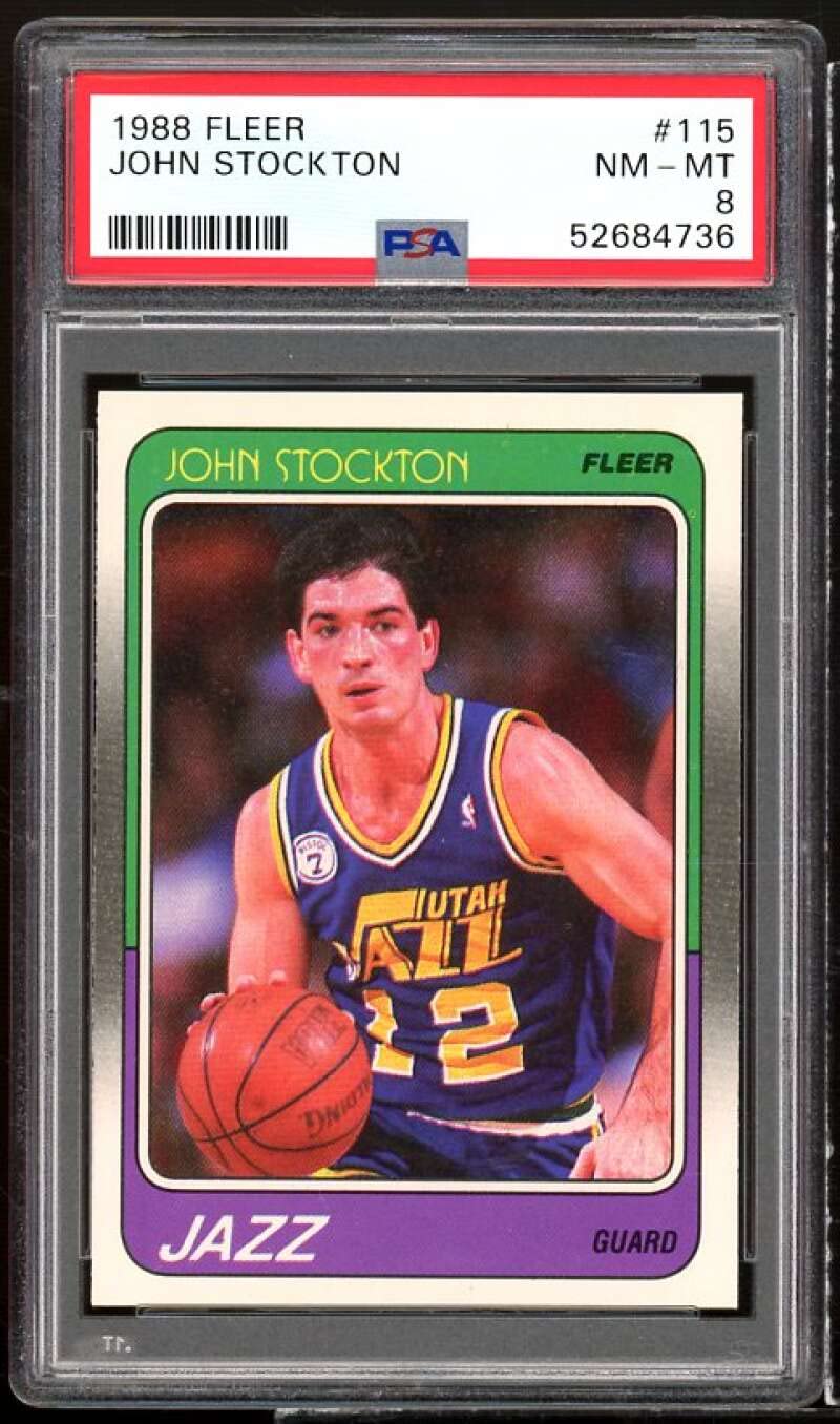 Amazon.com: 1988-89 Fleer #115 John Stockton ROOKIE RC PSA 8 (OC 