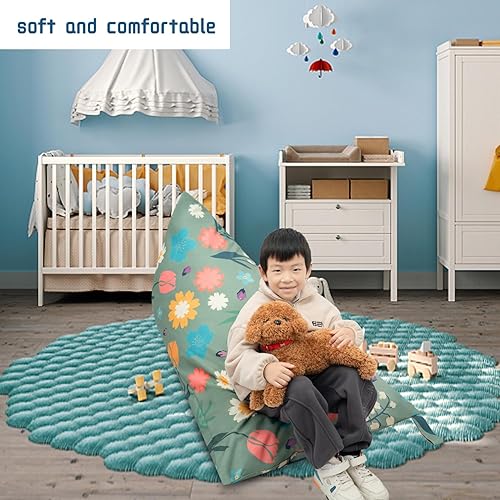 Miniatura 7 de LOLOMLO Funda para puf de almacenamiento de animales de peluche, 52 x 31 pulgadas, puf extra grande con cremallera YKK, sofá de asiento sentado para