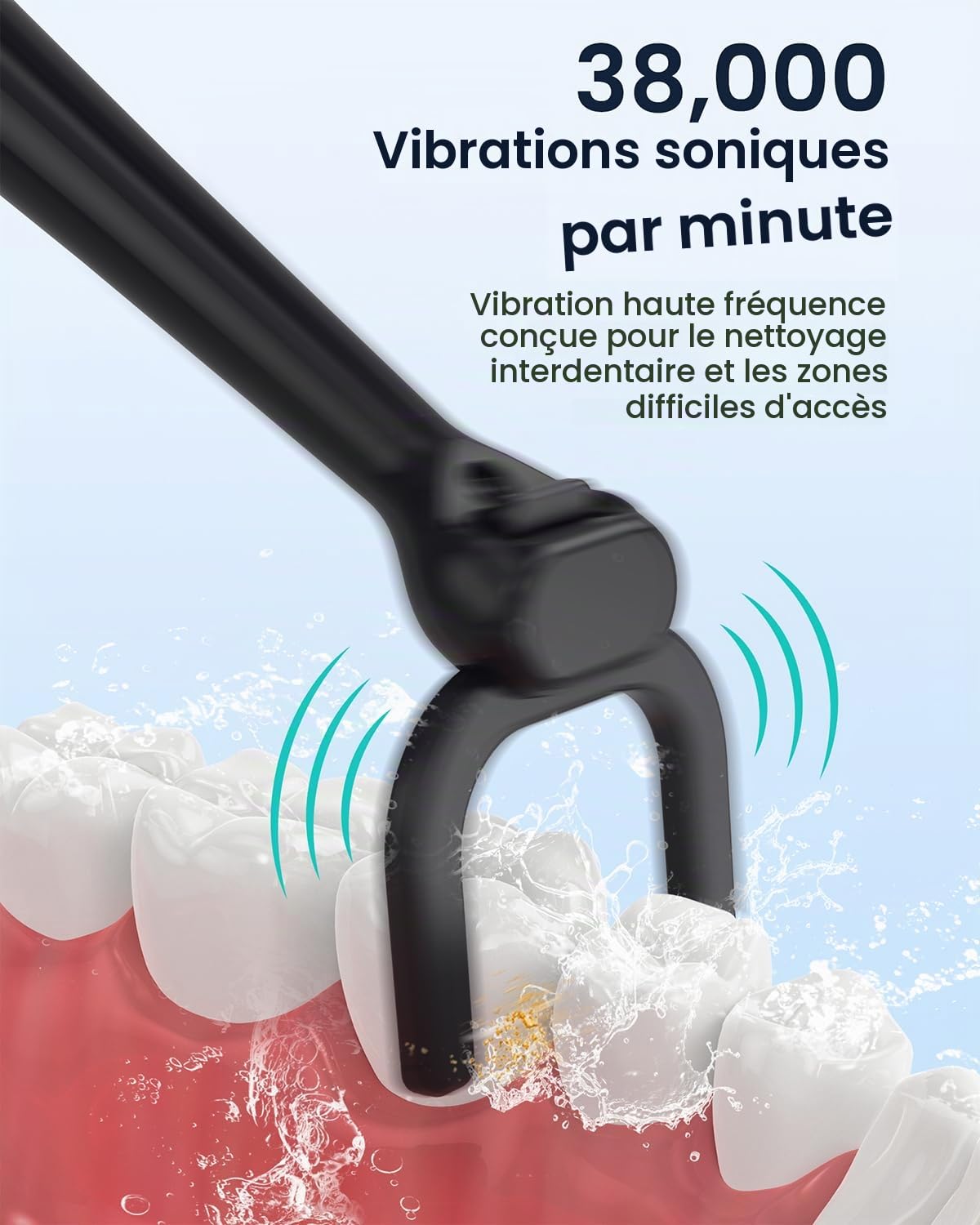 LifeBasis Fil Dentaire Électrique Rechargeable, Fils Dentaire avec 50 Têtes de Rechange Réutilisables et Étanche IPX7, Alternative Compacte au Jet Dentaire, Idéal pour Adultes et Voyage
