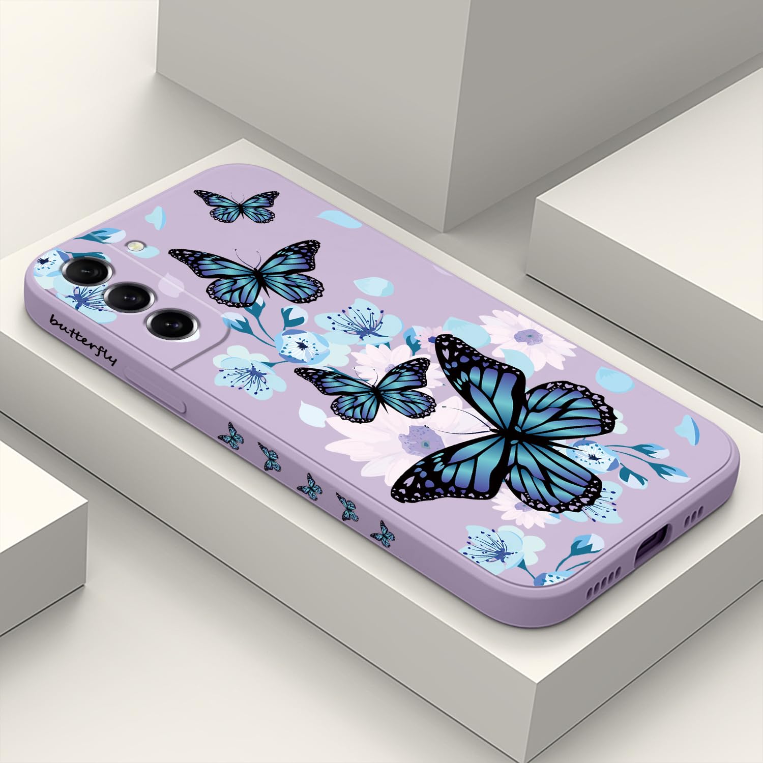 LEECG for Samsung Galaxy S21 FE Case, Creative Flower Pattern Design Slim Soft Silicone Protective for Galaxy S21 FE Phone Cover 6.4 inch, Aurora