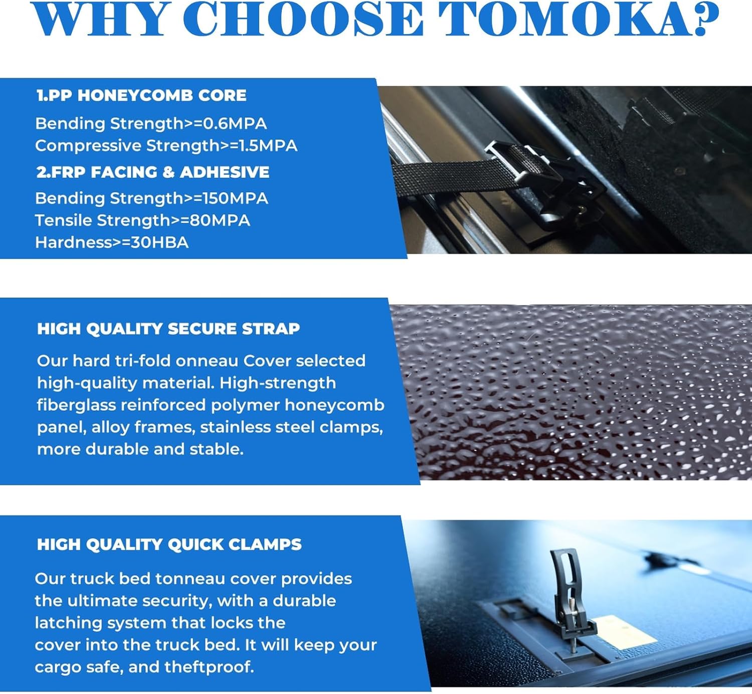 TOMOKA Hard Quad-fold Truck Bed Tonneau Cover Compatible for 2007-2026 Chevy Silverado/GMC Sierra 1500 5.8 FT (68.4") Bed