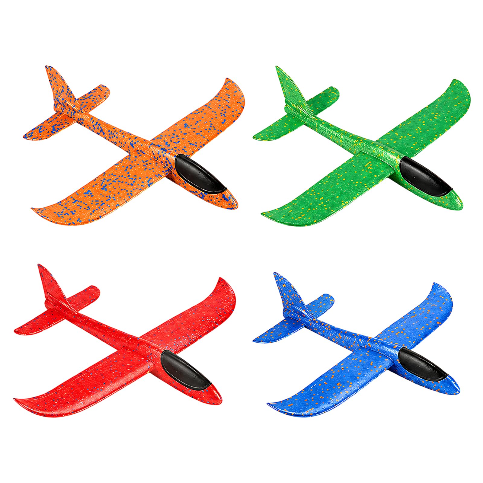 TUBAWD 4Pcs Foam Airplanes, Gliders, Outdoor Flying Gliders, 24 cm Lightweight Foam Models, Easy Launch Design, Durable Construction for Playtime Activities, Park and Garden Fun