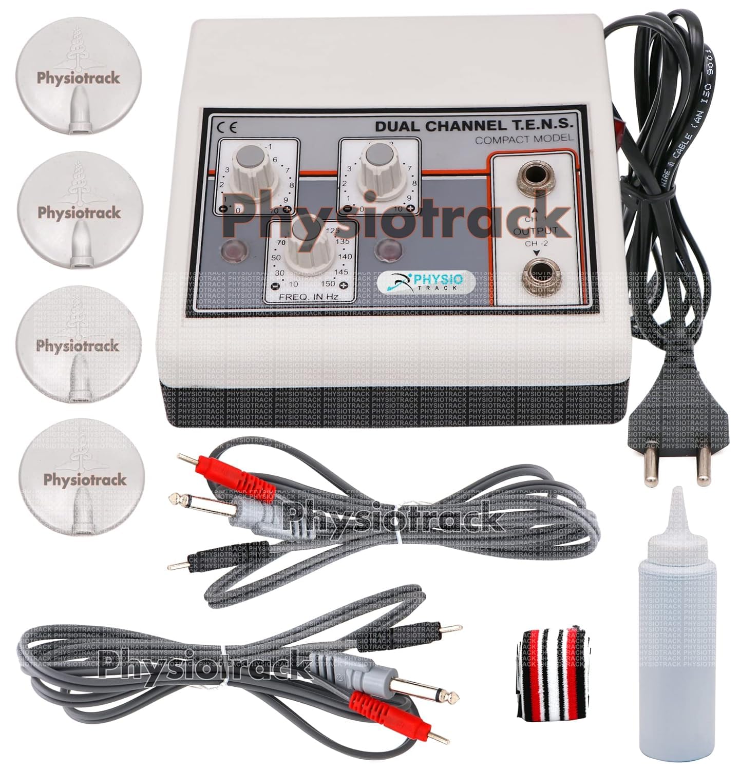 Physiotrack Mini Tens Machine for Physiotherapy for Pain Relief Electrotherapy Machine Physiotherapy Equipment with One Year Warranty (2Ch Tens)