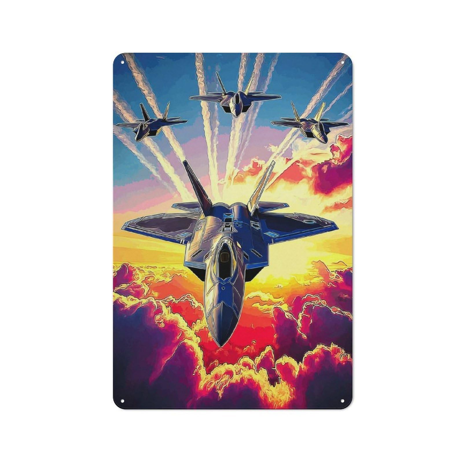 Vintage Warbirds at Sunset Formation Metal Gift Sign 30x20cm, Novelty Wall Art for Hallway, Home Bar, Garage Or Study