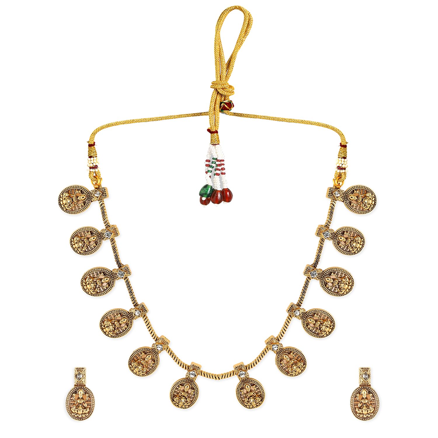 rubans Necklace Set Gold Plated Traditional Temple Jewellery Gift for Women & Girls-picture-15