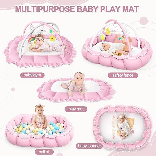 Miniatura 2 de OCATO Alfombrilla de juego para bebés Baby Gril Regalos para Baby Gril Alfombrilla para el tiempo boca abajo, Gimnasio de juego para bebés, centro
