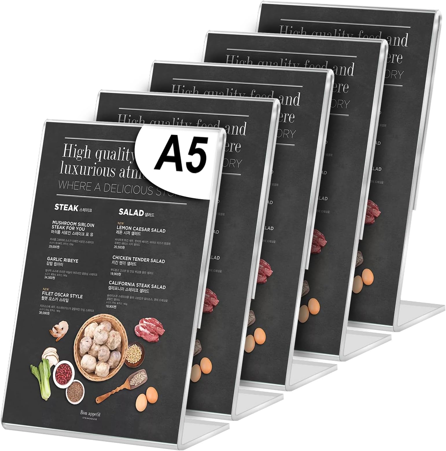 10 Stück VITAdisplays® DIN A7 Werbeaufsteller L-Ständer im Querformat