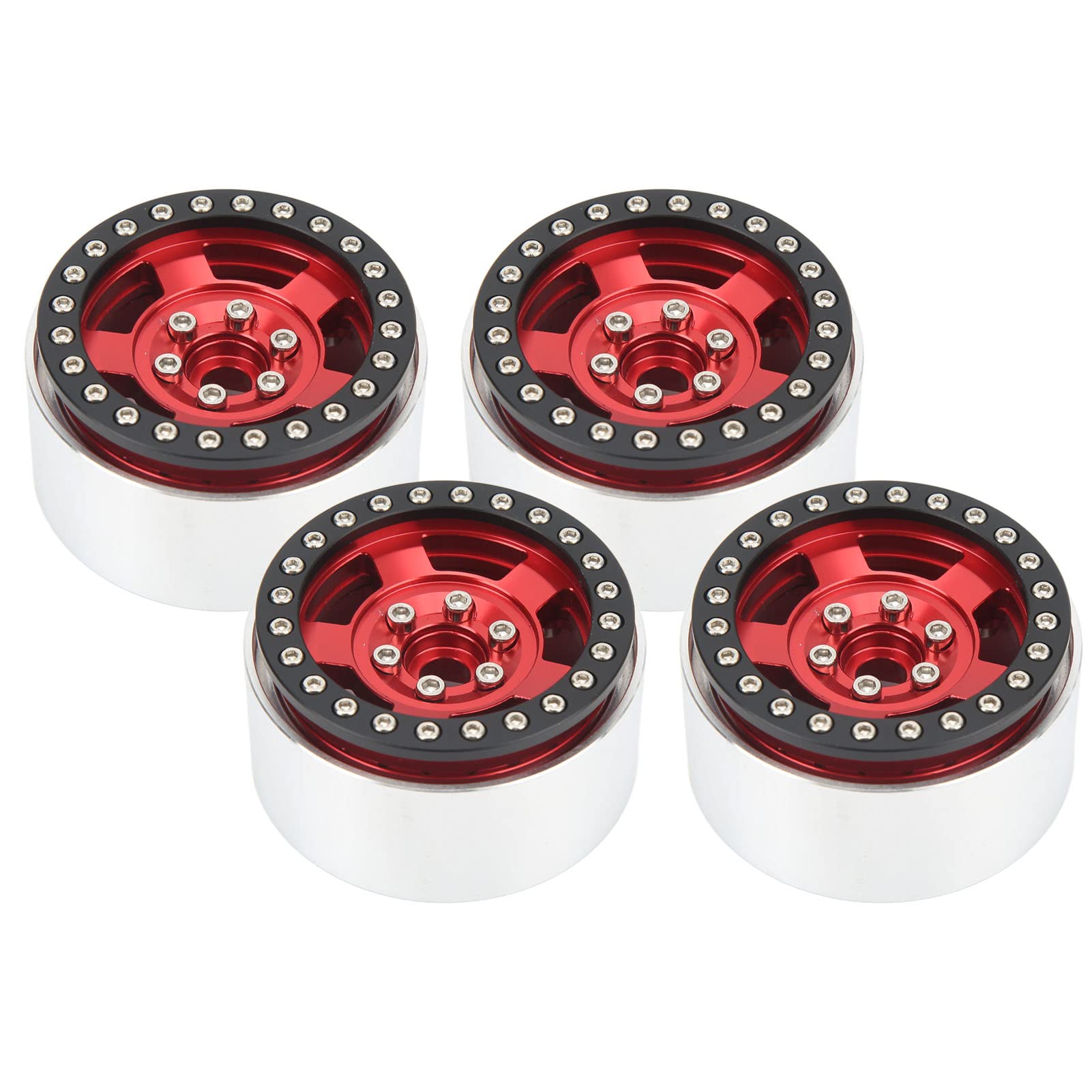 Koło Samochodu RC, Profesjonalne Felgi Zamienne ze Stopu Aluminium RC, Felgi Obrabiane CNC z unikalną konstrukcją blokującą, Idealne do Gąsienicy Axial SCX10 90046 AXI 03007 MST 1/10