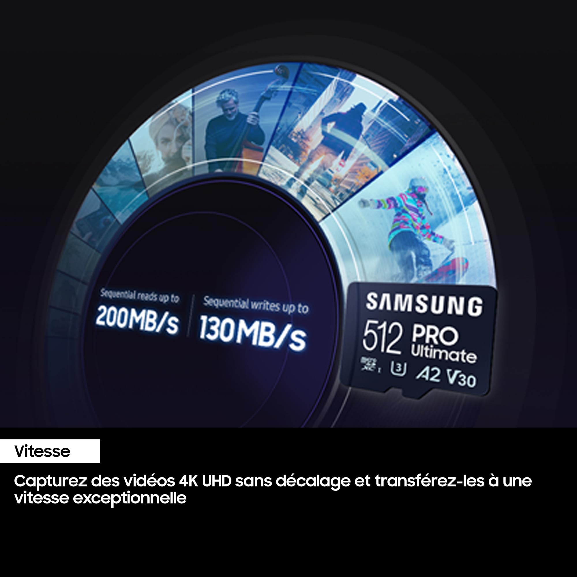 Samsung 128 Go PRO Ultimate Carte Mémoire Micro SDXC jusqu'à 200 Mo/s avec Adaptateur USB, MB-MY128SB/WW