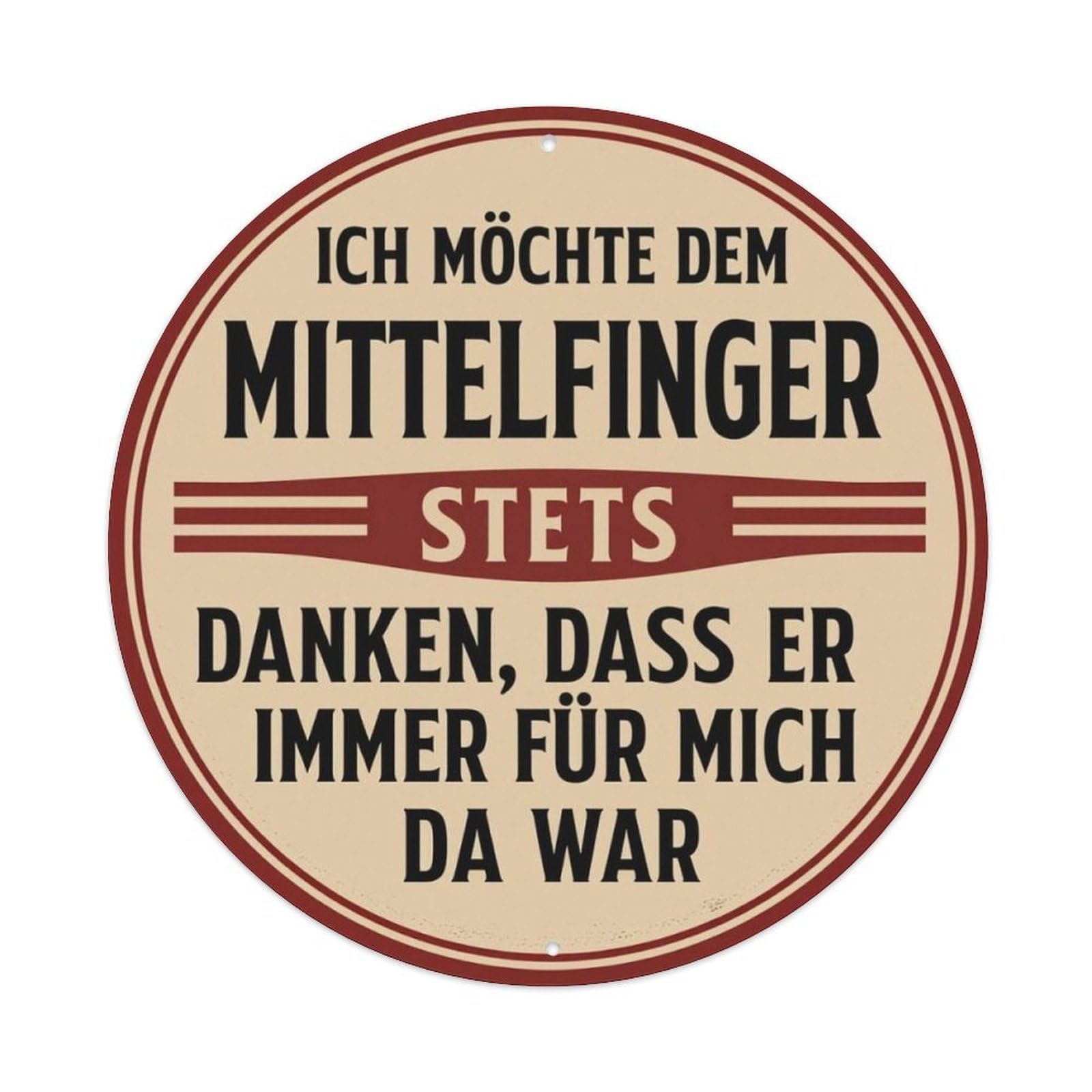 Vintage Funny Personalized German Quote Round Decor Sign Vintage Aluminium Metal Sign, Retro Wall Decor for Home, Bar, Garage & Farmhouse 20x20cm