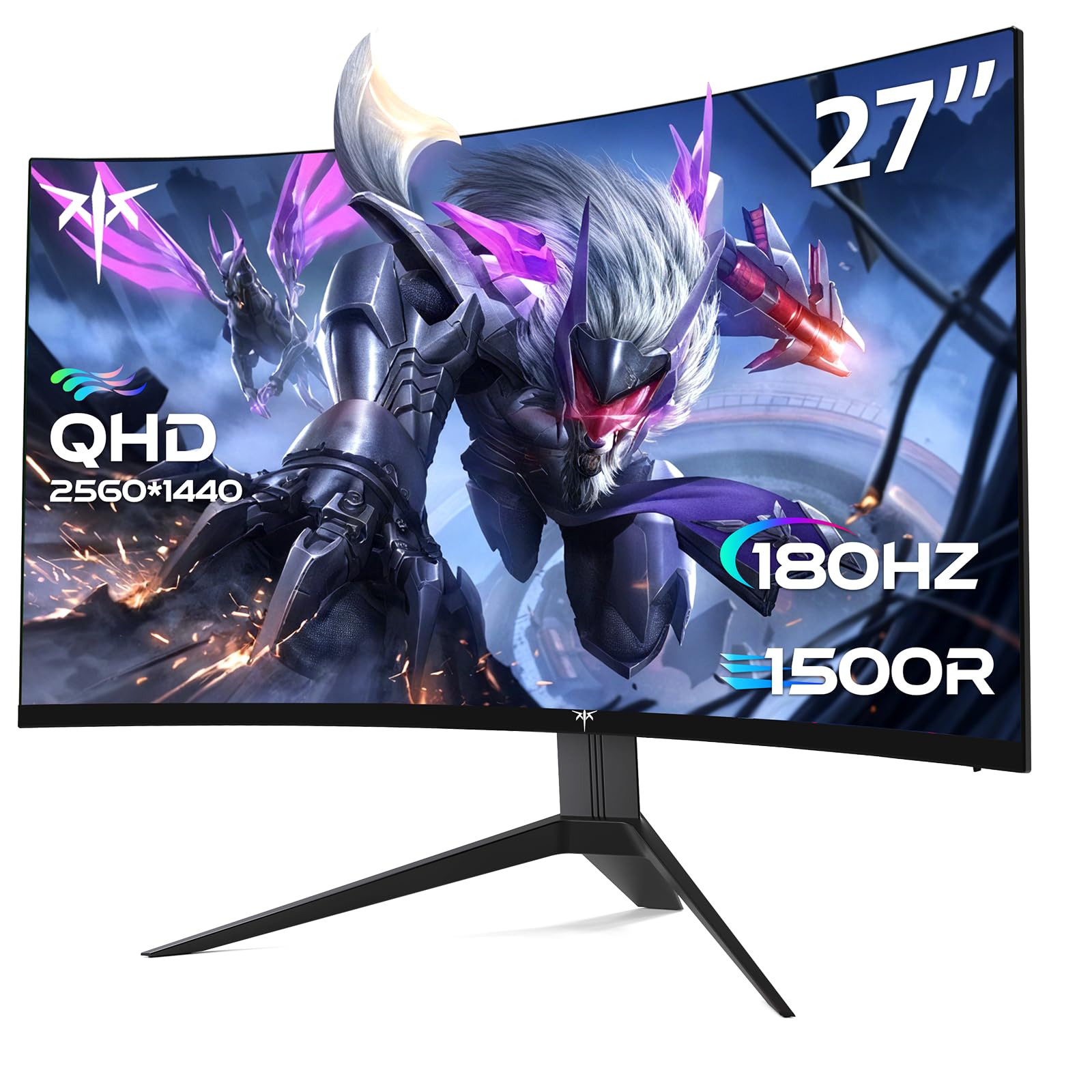 KTC Monitor de jogos curvo de 27 polegadas, 170 Hz, 165 Hz, 2 K
