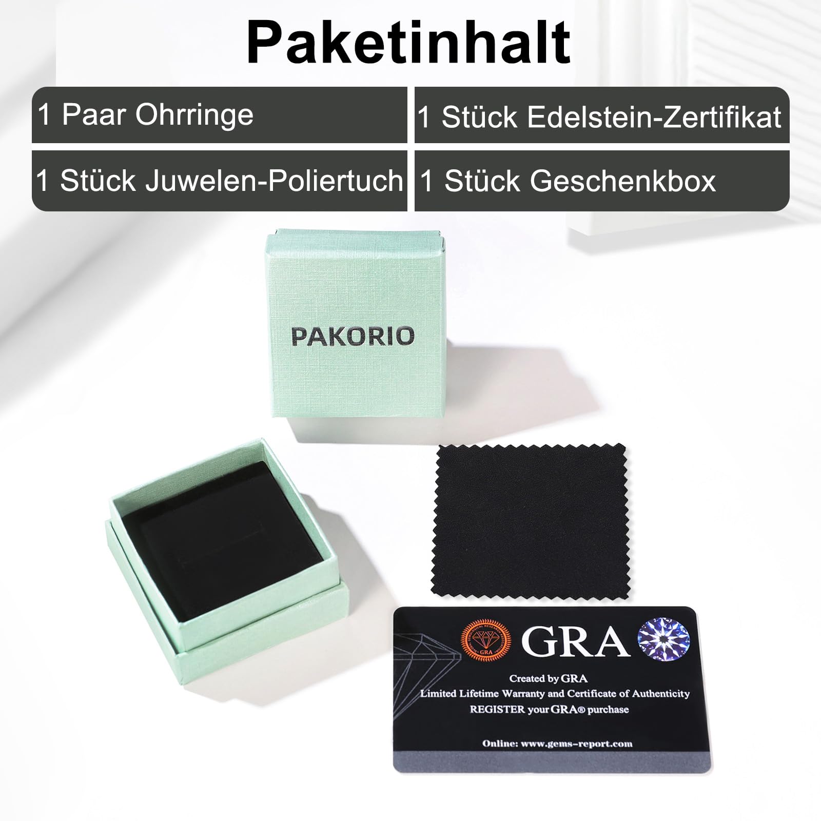 Ohrstecker mit farbigem Moissanit 0.2-4ct VVS1 für Damen, 925 Sterling Silber Ohrstecker 14K vergoldet, 4-Zinken-Design, hypoallergen für empfindliche Haut
