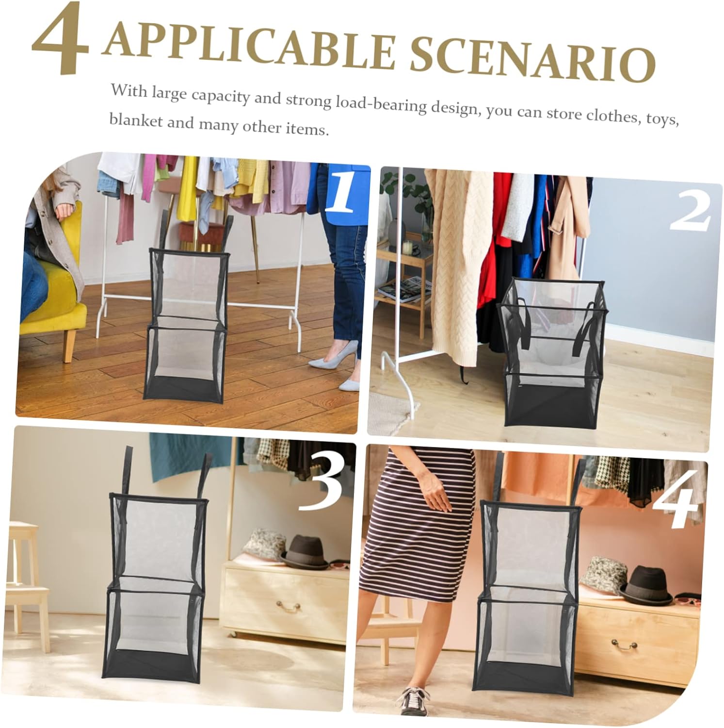 Foldable Laundry Hamper Basket with Handles Portable Collapsible Mesh Laundry Net for Bedroom Bathroom Travel and Spaces Smooth Surface Versatile Storage Organizer