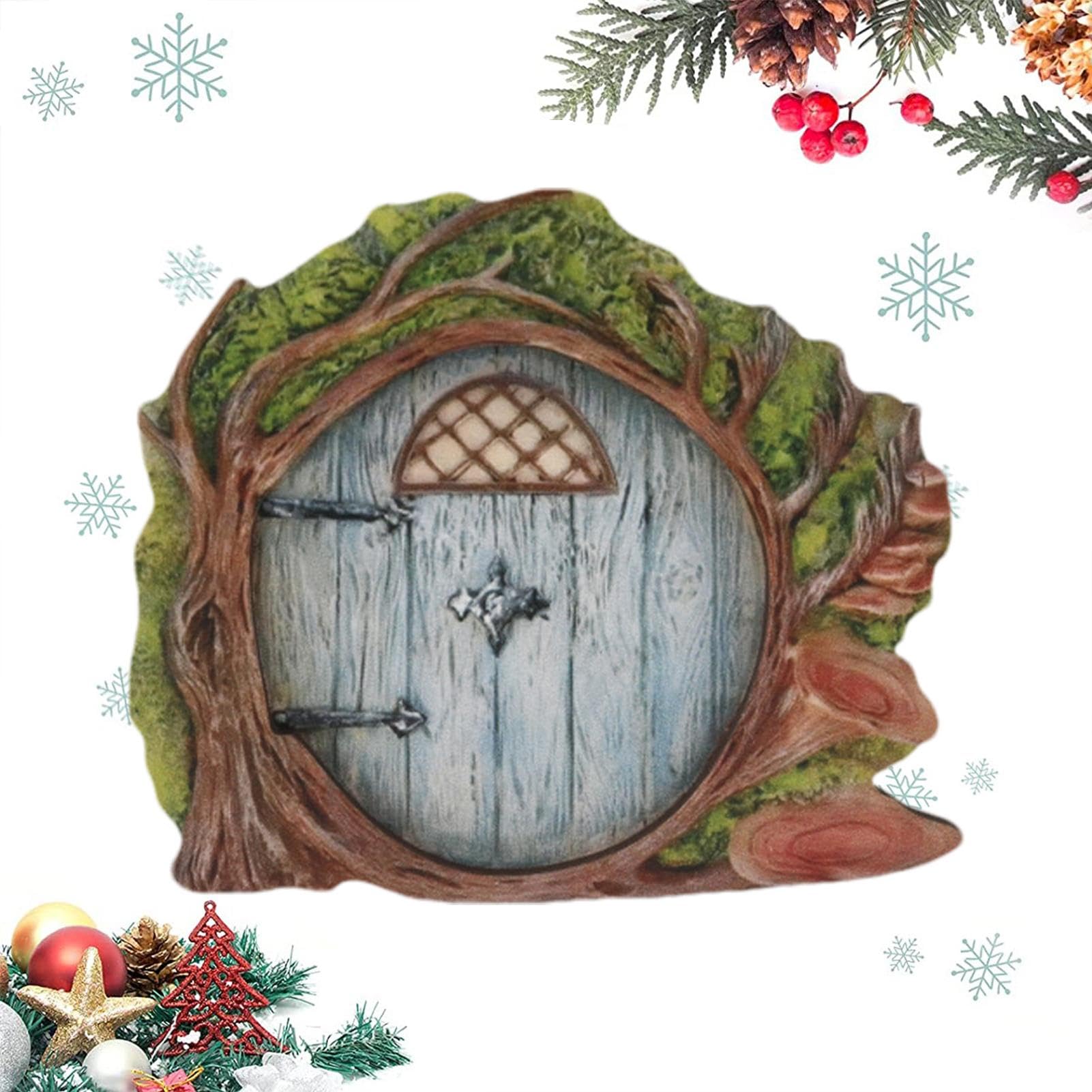 Miniature Fairy Door, Fairy Doors for Trees | Miniature Wooden Door for Outdoor Tree | Compact Design Craft Decoration for Lawn, Yard, Garden, Farm