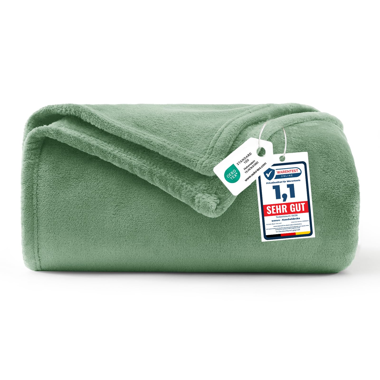 Wavve Green Fleece Blanket Sofa Throw 4Ft X 5Ft - Fluffy Soft Warm Versatile Blanket For Sofa/Couch/Bed Throw/Single Size, 130X150 Cm
