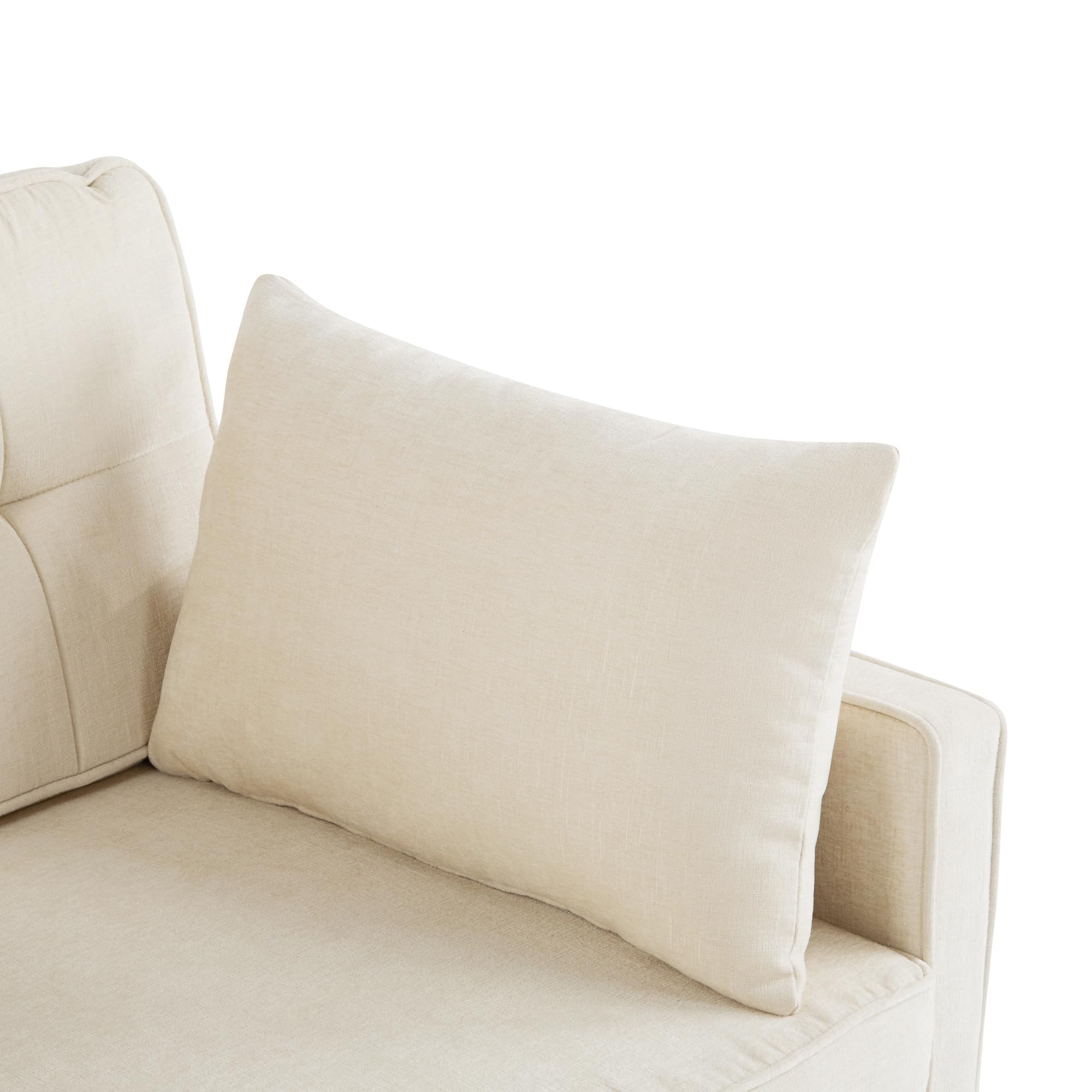Divano a due posti, divano letto matrimoniale, schienale regolabile, tessuto di ciniglia, schiuma ad alta densità, divano da salotto (Beige)
