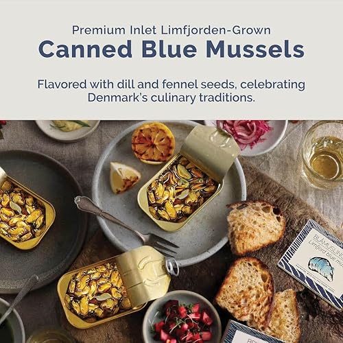 Miniatura 2 de Fangst Blamuslinger N 1  Mejillones azules estañados marinados con semillas de eneldo e hinojo en aceite de colza prensado en frío, lata de 3 x