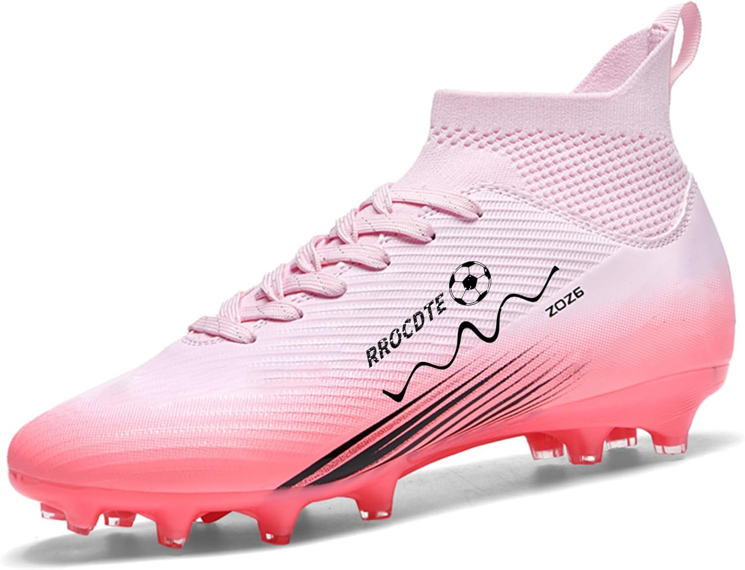 Soccer Shoes for Mens Womens High Top AG Long Spikes Students Game Sports Training Football Cleats