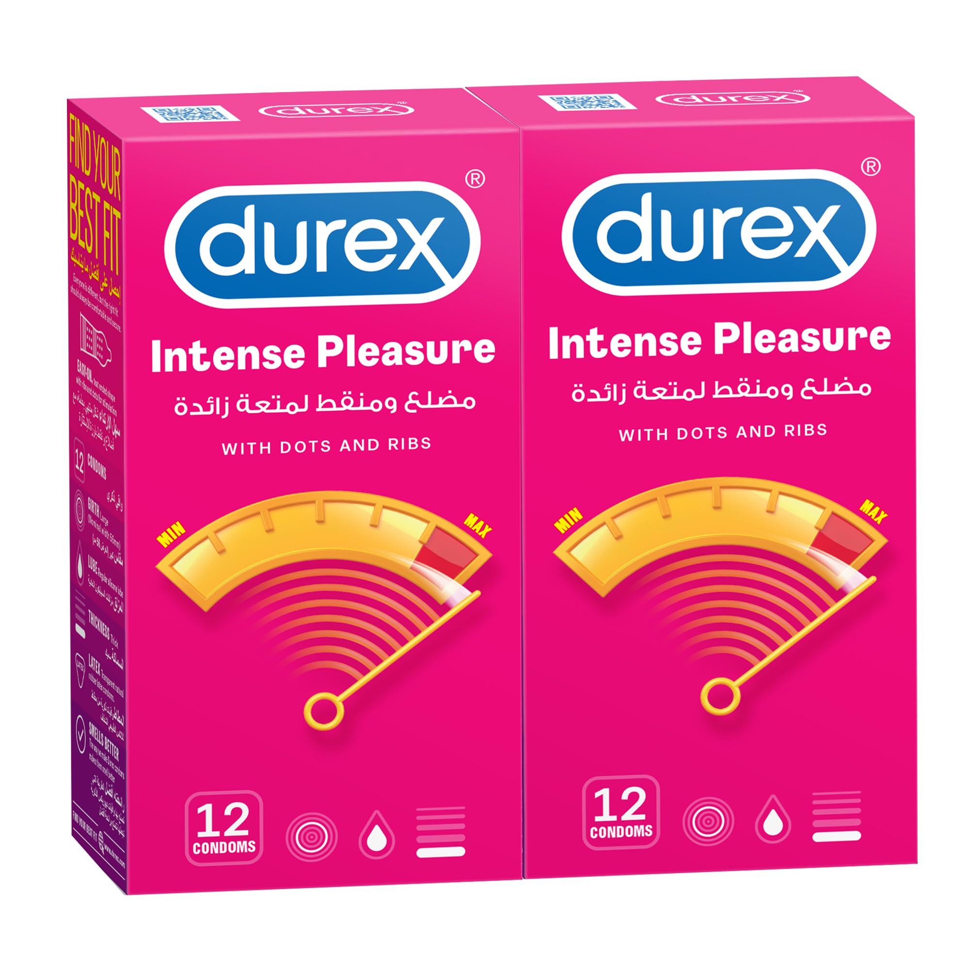 Durex Intense Pleasure Condom Pack of 12 (Twin Pack)