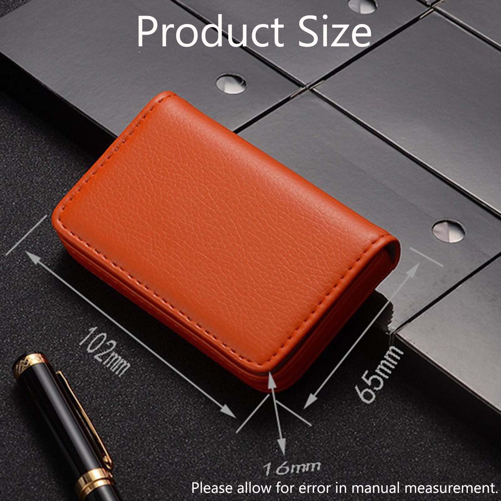 Funda de piel sintética para tarjetas de visita, soporte magnético para tarjetas de nombre, adecuado para hombres y mujeres, Blue