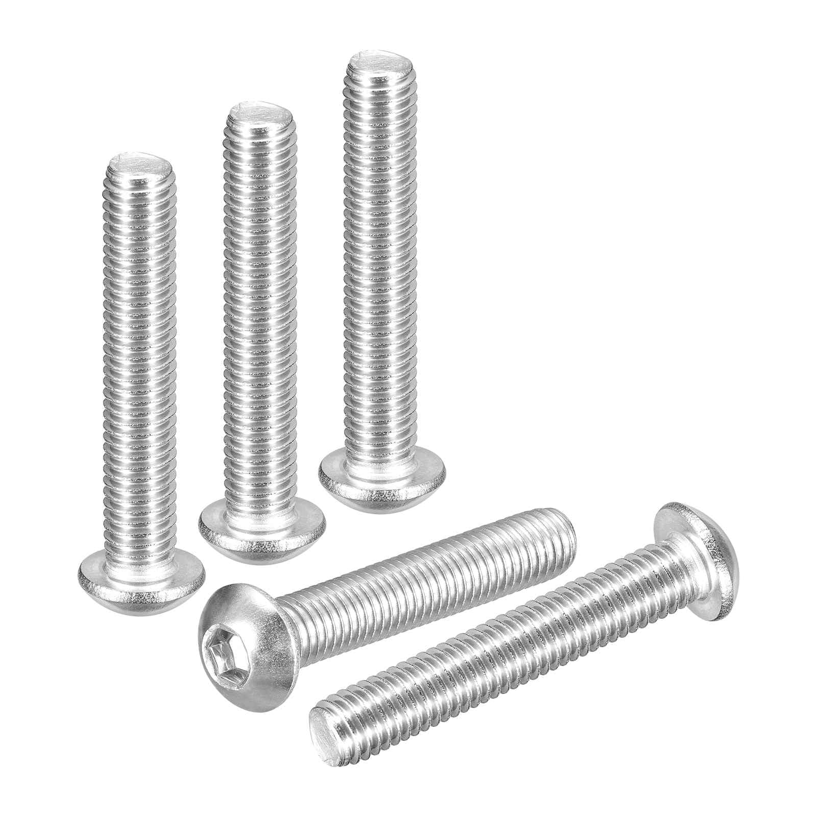 DTGN M8-1.25x45mm Button Head Socket Cap Screws - 5Pack - Good for Road Bicycle, Mountain Bike, Auto, Motorcycle - 304 Stainless Steel Whitewashed - Hex Socket Drive Fasteners โ image 1
